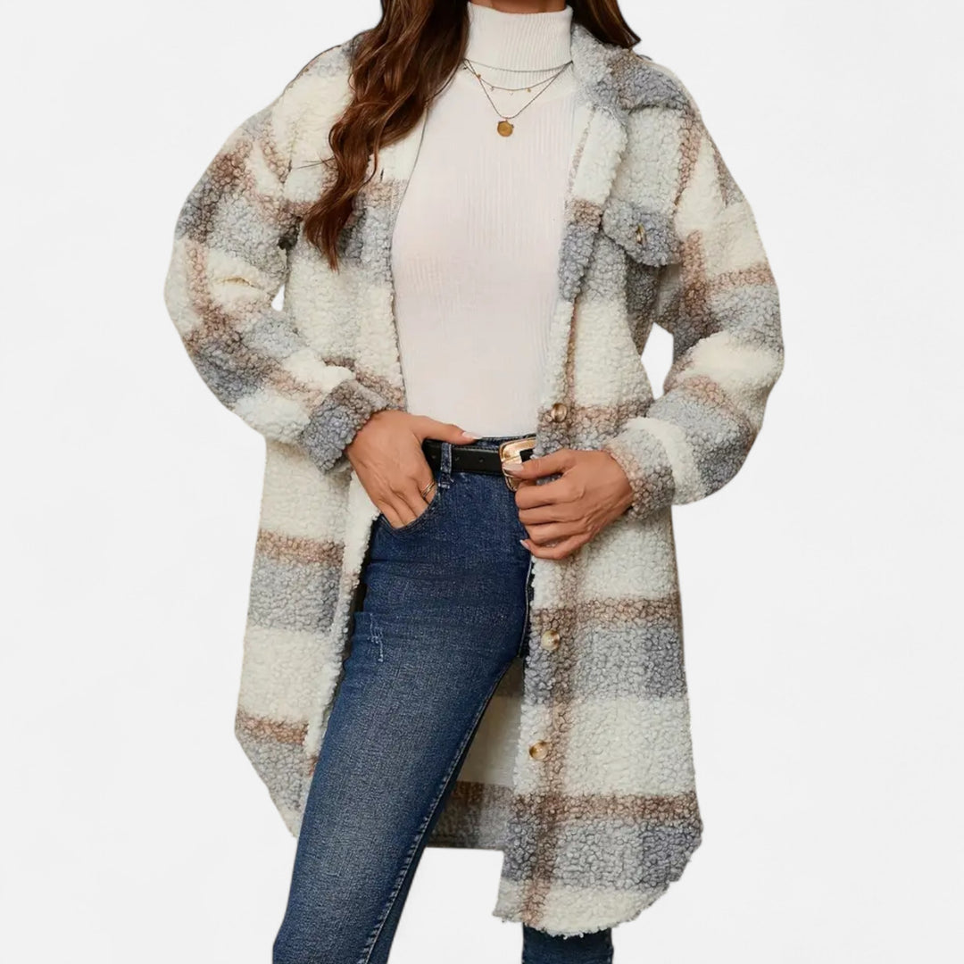 NOMU Lifestyle | Women’s Plaid Fuzzy Coat – Heritage Charm