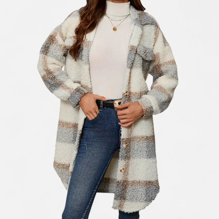 NOMU Lifestyle | Women’s Plaid Fuzzy Coat – Heritage Charm