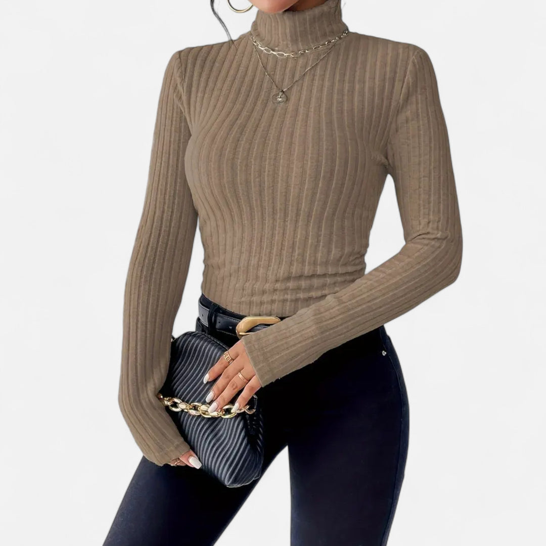 NOMU Lifestyle | Women’s High Neck Knit Sweater – Heritage Elegance