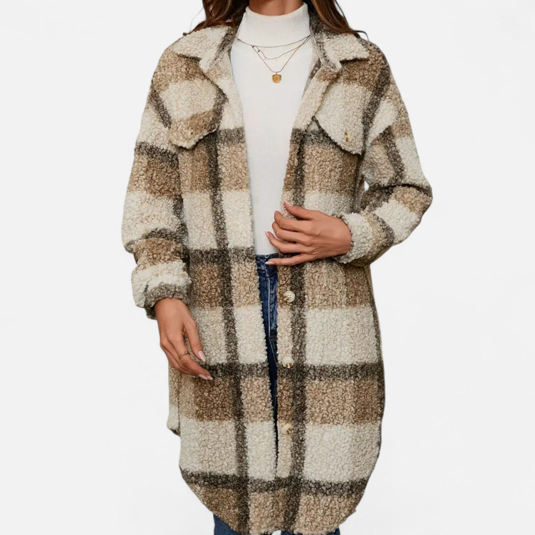 NOMU Lifestyle | Women’s Plaid Fuzzy Coat – Heritage Charm