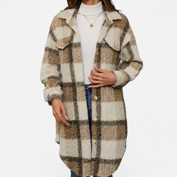 NOMU Lifestyle | Women’s Plaid Fuzzy Coat – Heritage Charm