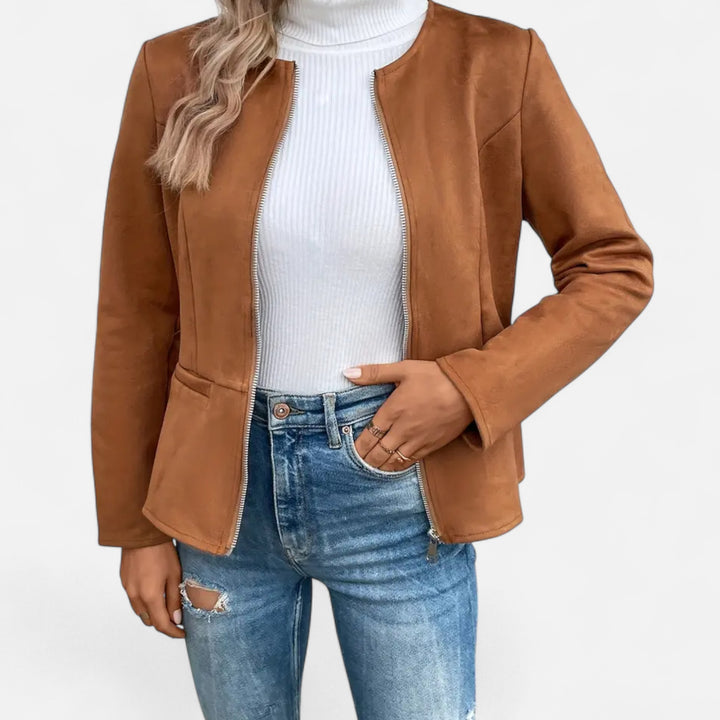 NOMU Lifestyle | Women’s Slim Fit Zipper Jacket – Heritage Chic