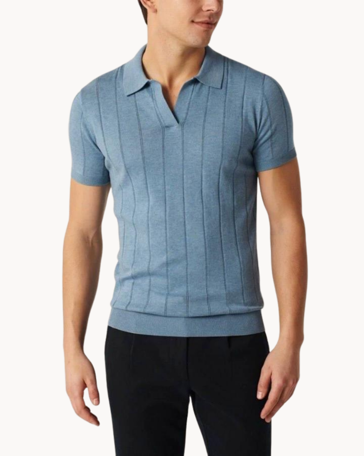 ELEGANTES POLOSHIRT MIT VERTIKALEM EINSATZ