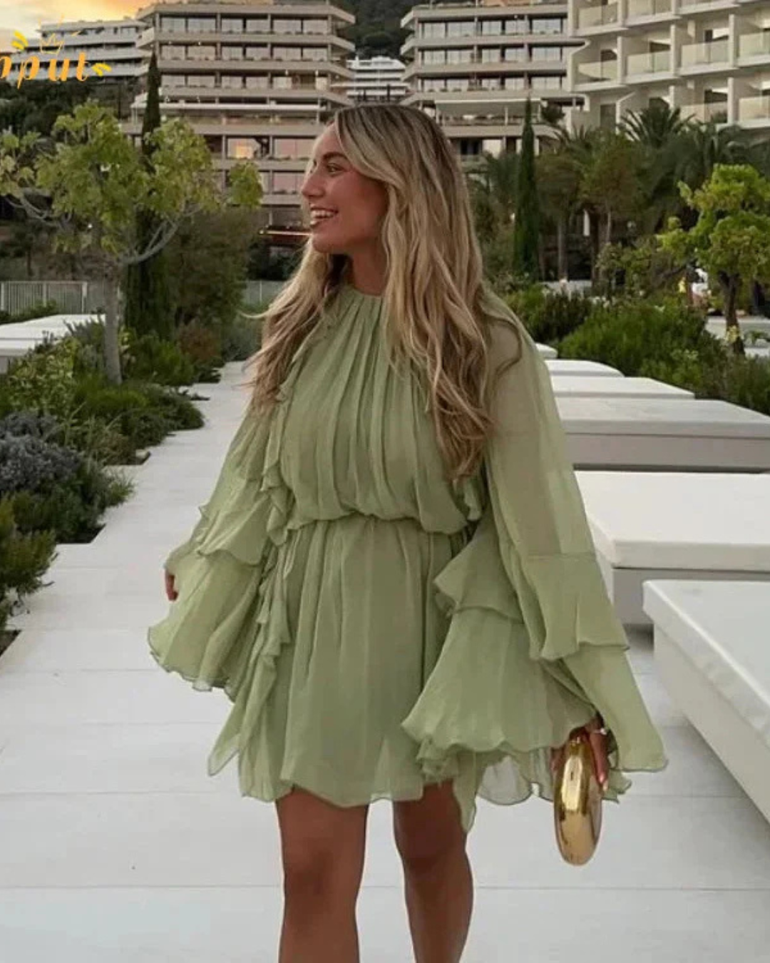 FLOWY BABYDOLL RUFFLE DRESS