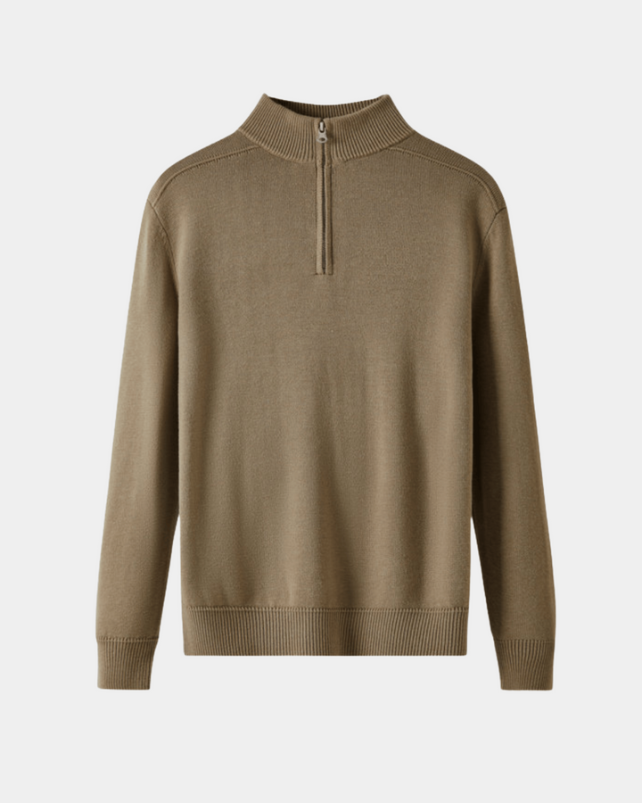 LEICHTER PULLOVER MIT HALBEM REISSVERSCHLUSS UND RUNDHALSAUSSCHNITT