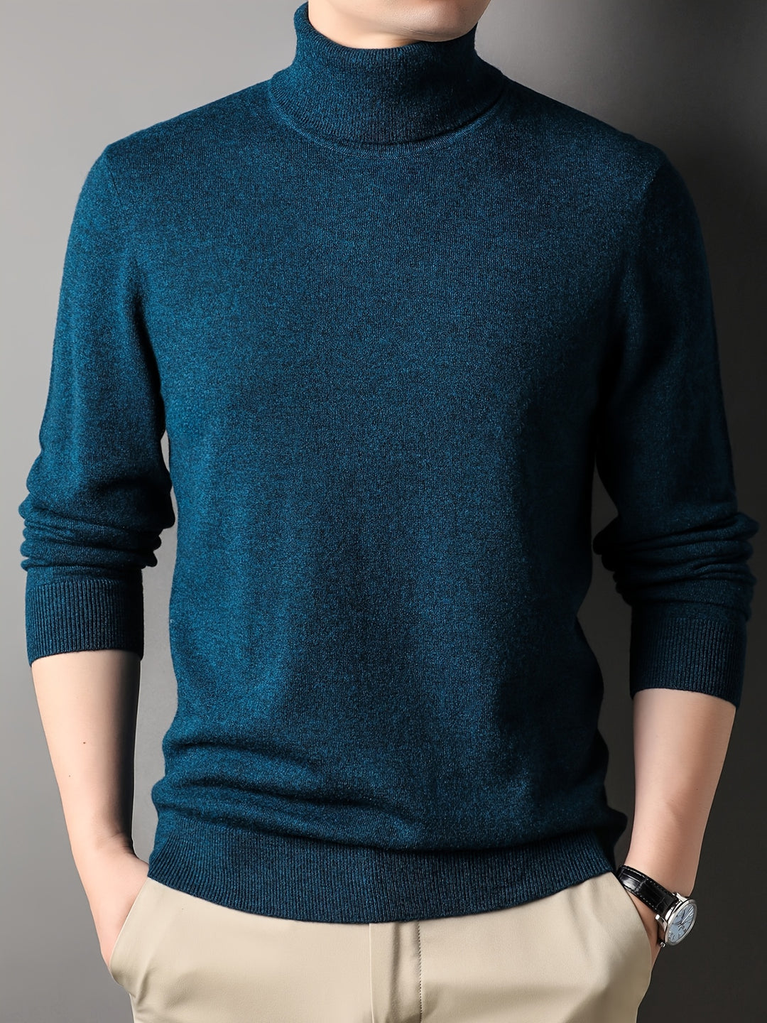 Men’s High-Neck Wool Pullover – Heritage Warmth