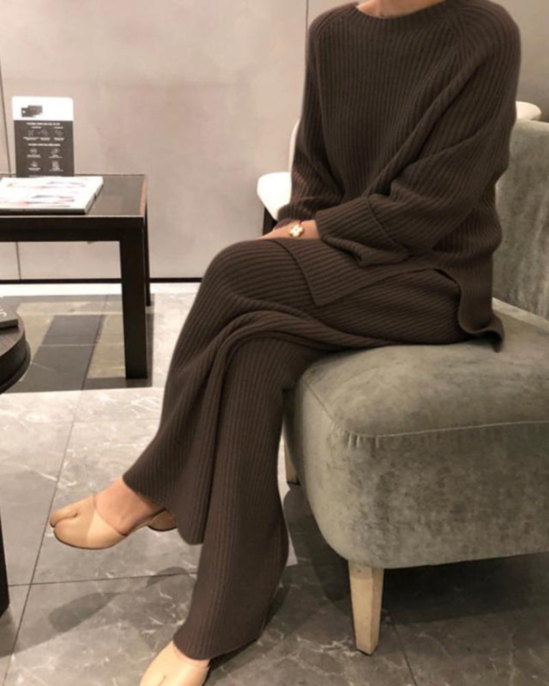 COZY KNIT TOP AND PANTS SET