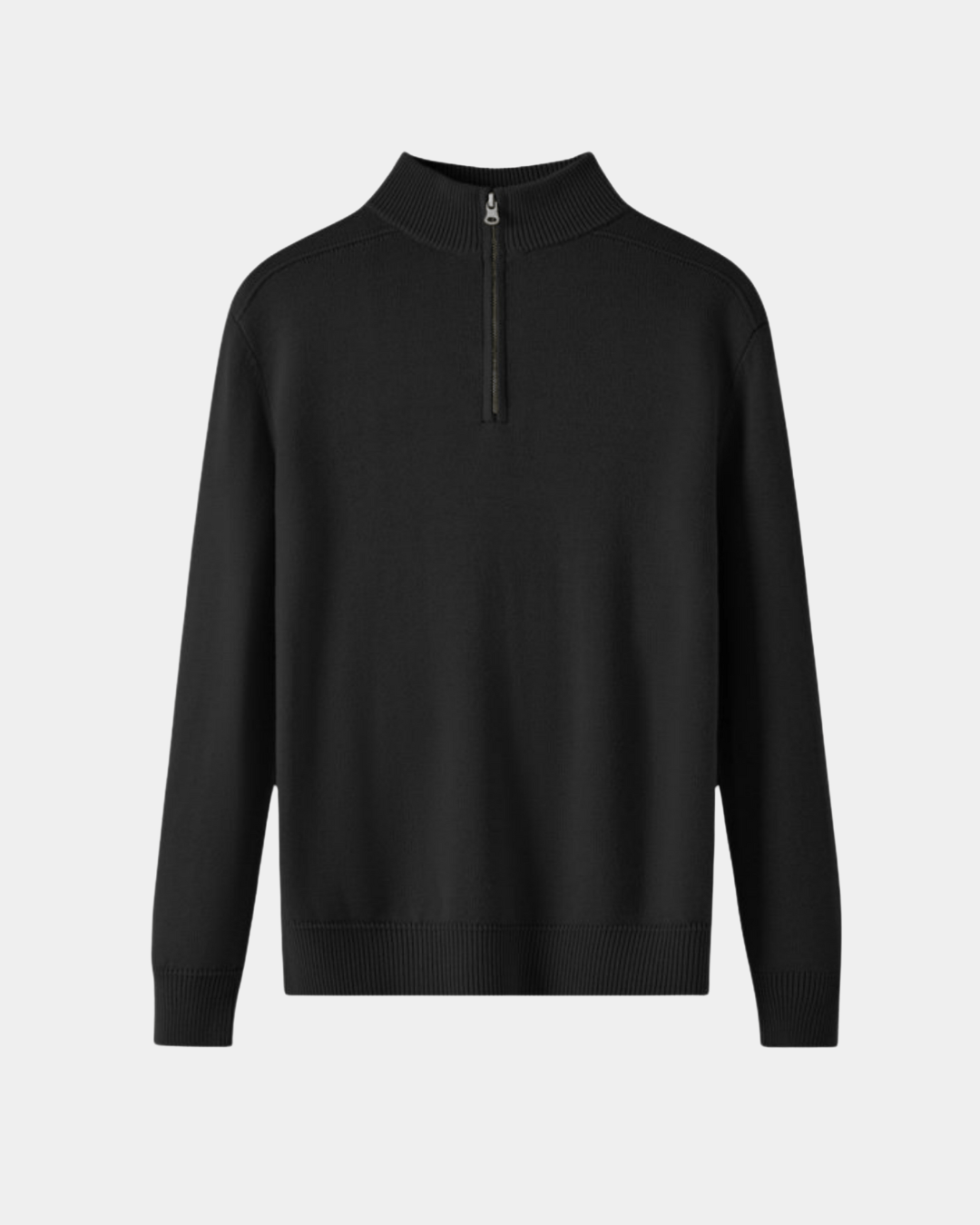 LEICHTER PULLOVER MIT HALBEM REISSVERSCHLUSS UND RUNDHALSAUSSCHNITT