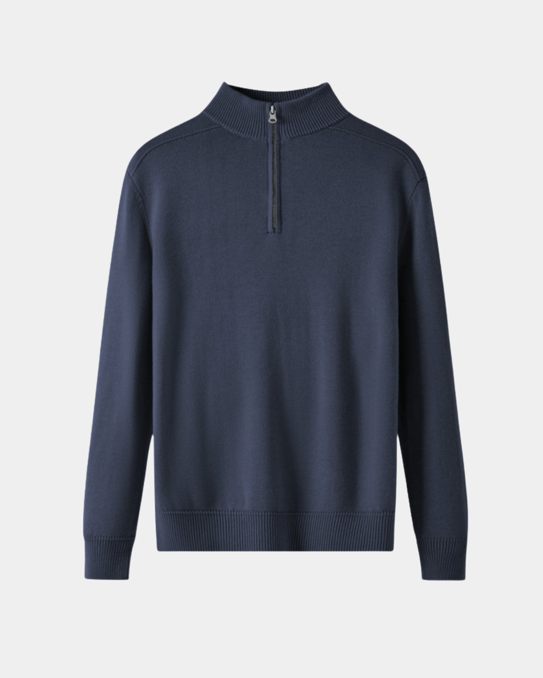 LEICHTER PULLOVER MIT HALBEM REISSVERSCHLUSS UND RUNDHALSAUSSCHNITT