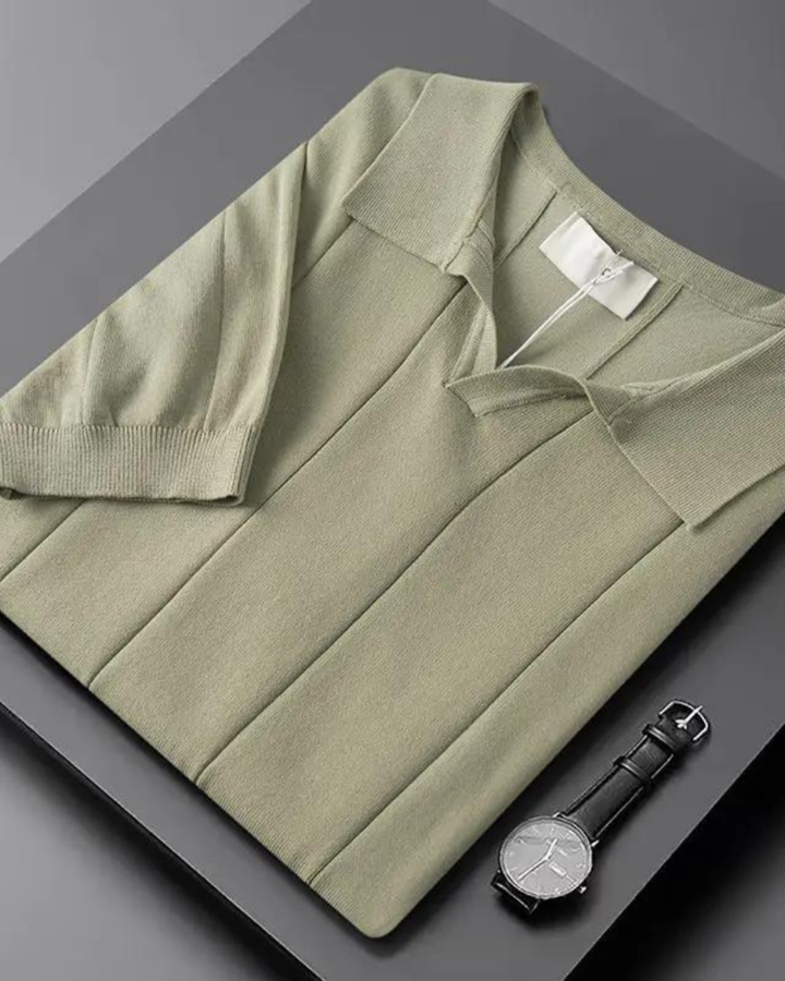 ELEGANTES POLOSHIRT MIT VERTIKALEM EINSATZ