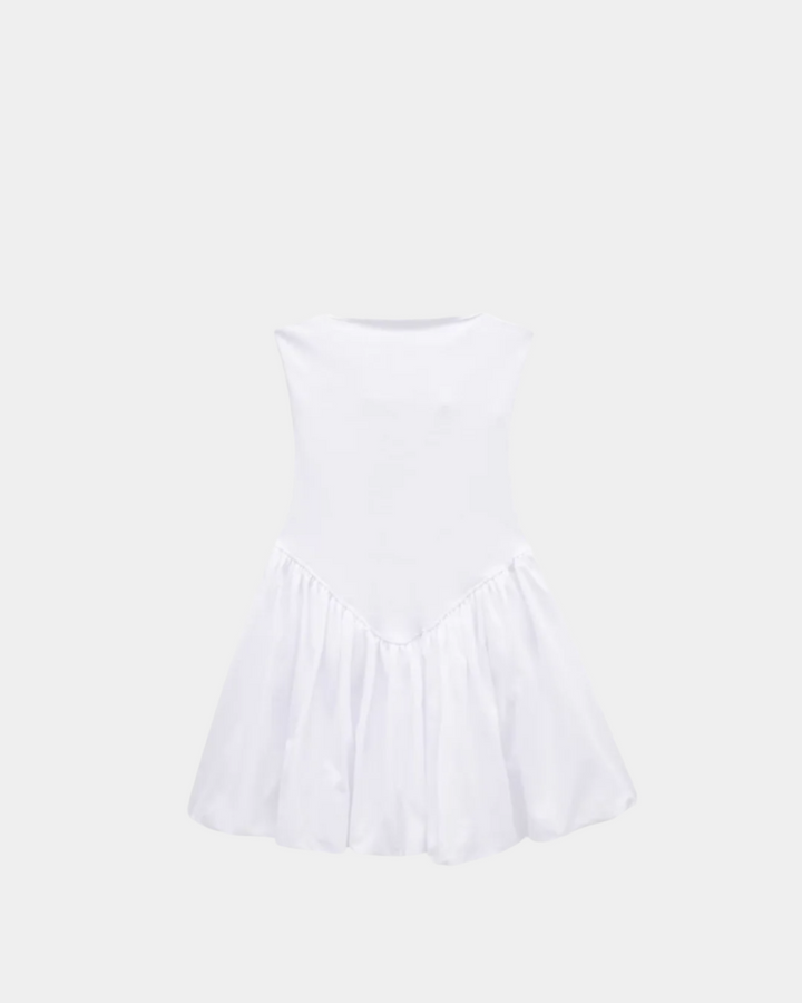 RUCHED BUST FLARE MINI DRESS