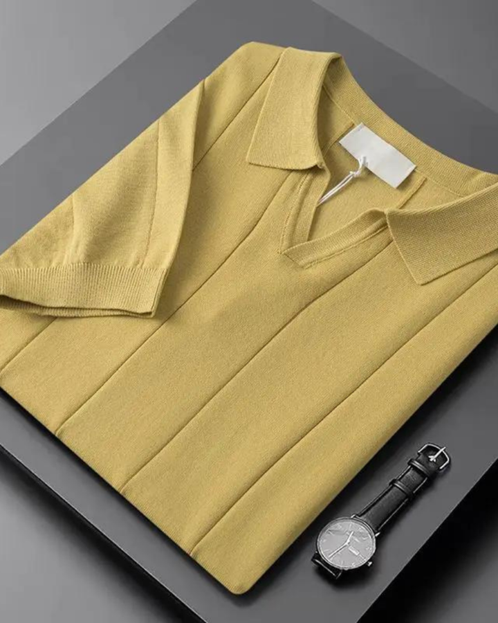 ELEGANTES POLOSHIRT MIT VERTIKALEM EINSATZ