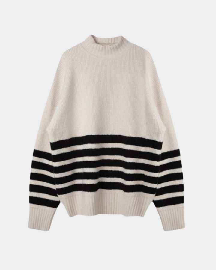 STRIPED OVERSIZED KNIT SWEATER