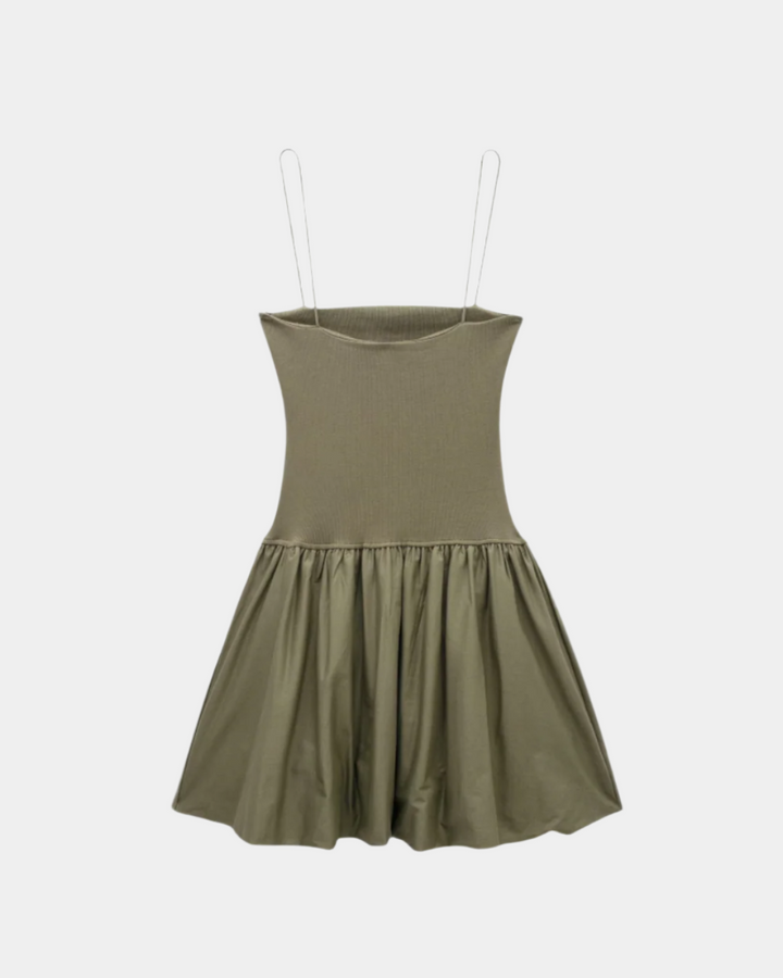 RUCHED BUST FLARE MINI DRESS