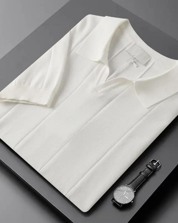 ELEGANTES POLOSHIRT MIT VERTIKALEM EINSATZ
