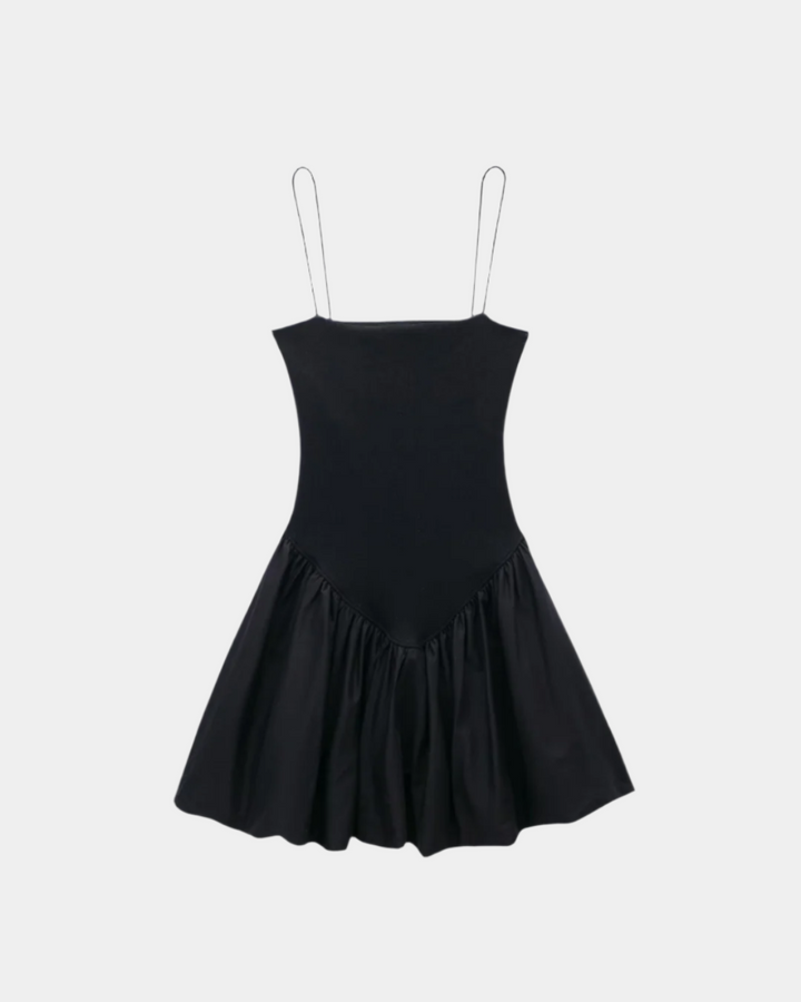 RUCHED BUST FLARE MINI DRESS
