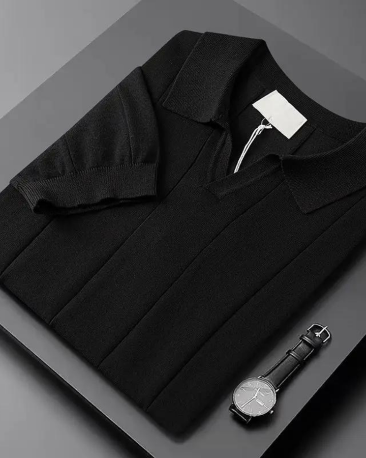 ELEGANTES POLOSHIRT MIT VERTIKALEM EINSATZ
