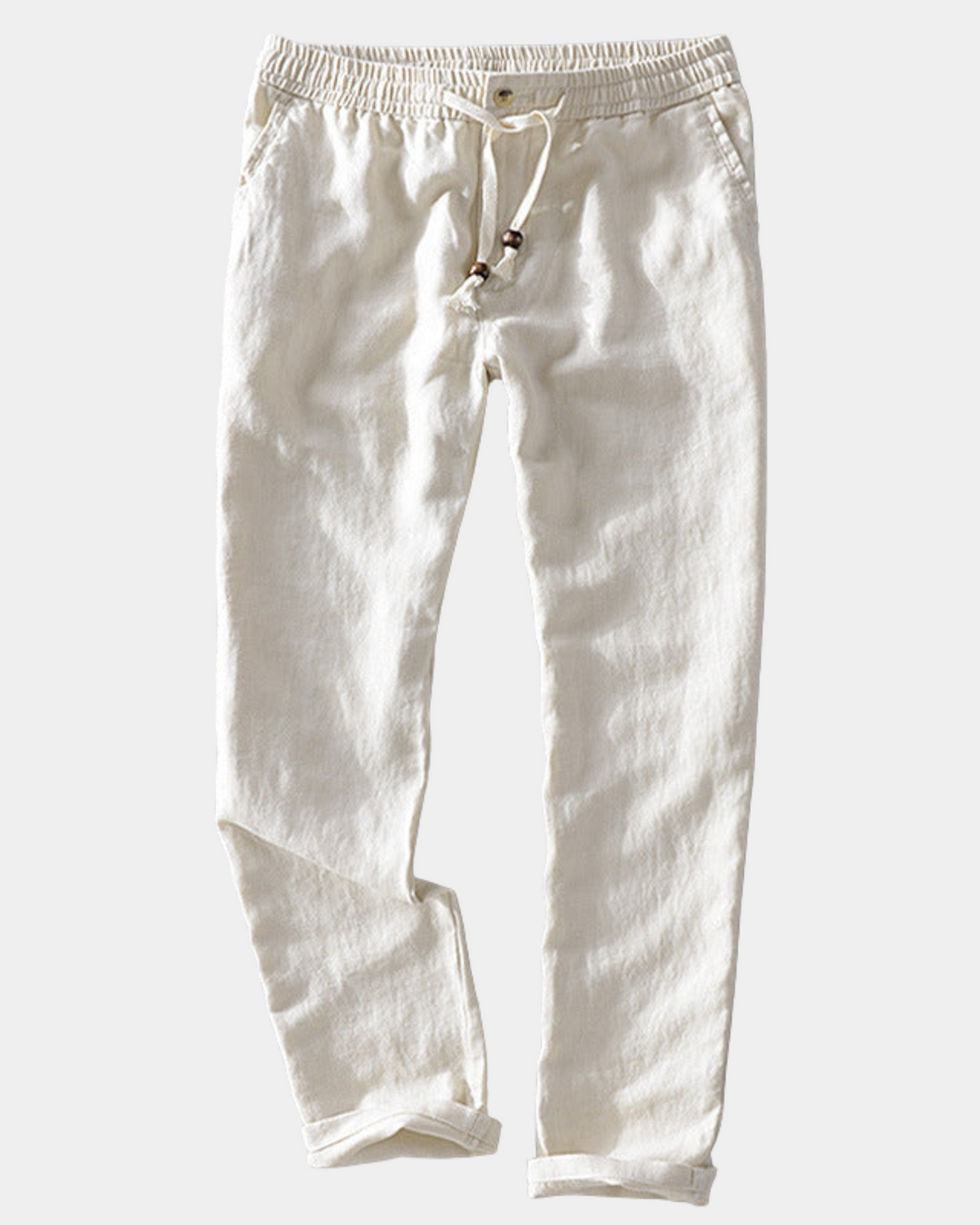 LINEN BLEND DRAWSTRING JOGGER PANTS