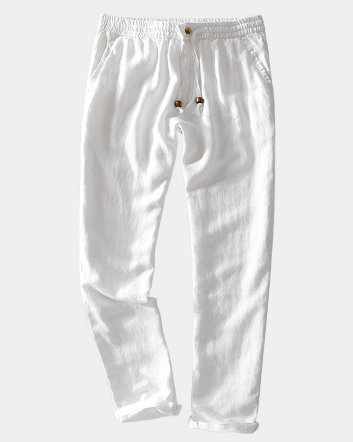 LINEN BLEND DRAWSTRING JOGGER PANTS