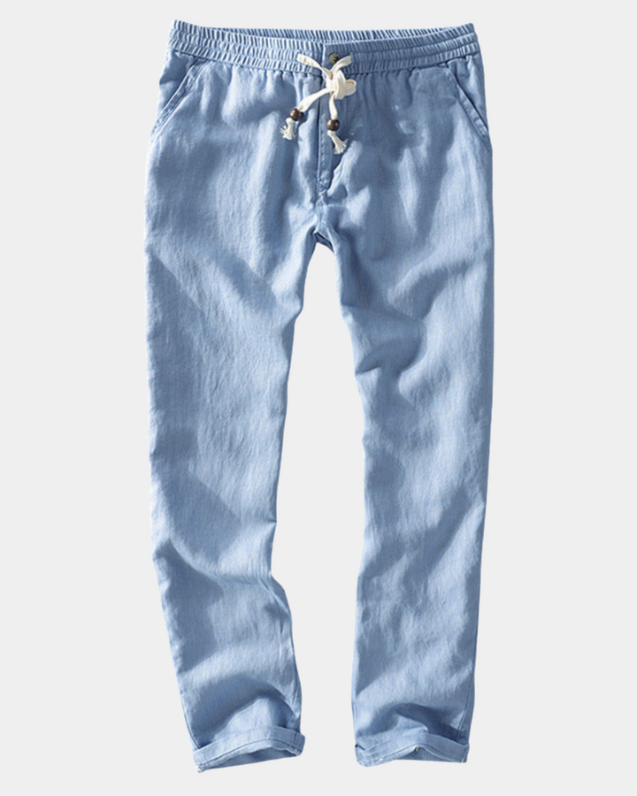 LINEN BLEND DRAWSTRING JOGGER PANTS
