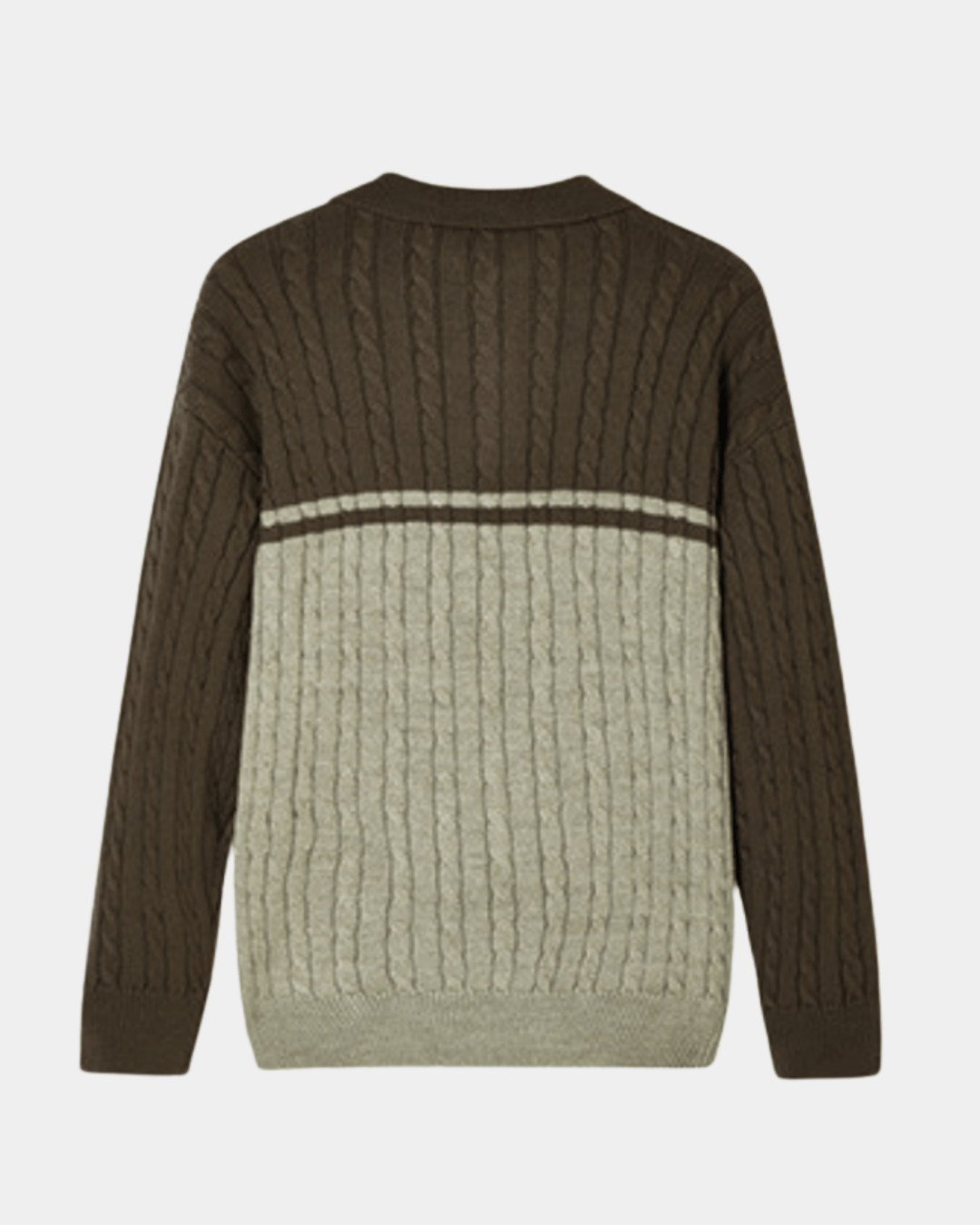 VINTAGE-PULLOVER MIT STREIFEN UND REISSVERSCHLUSS