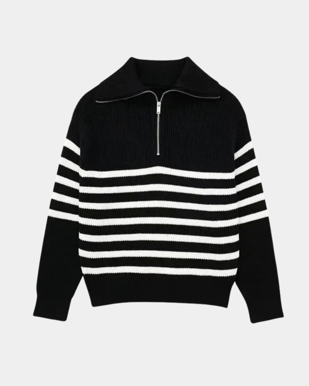 MARITIM GESTREIFTER PULLOVER MIT HALBEM REISSVERSCHLUSS
