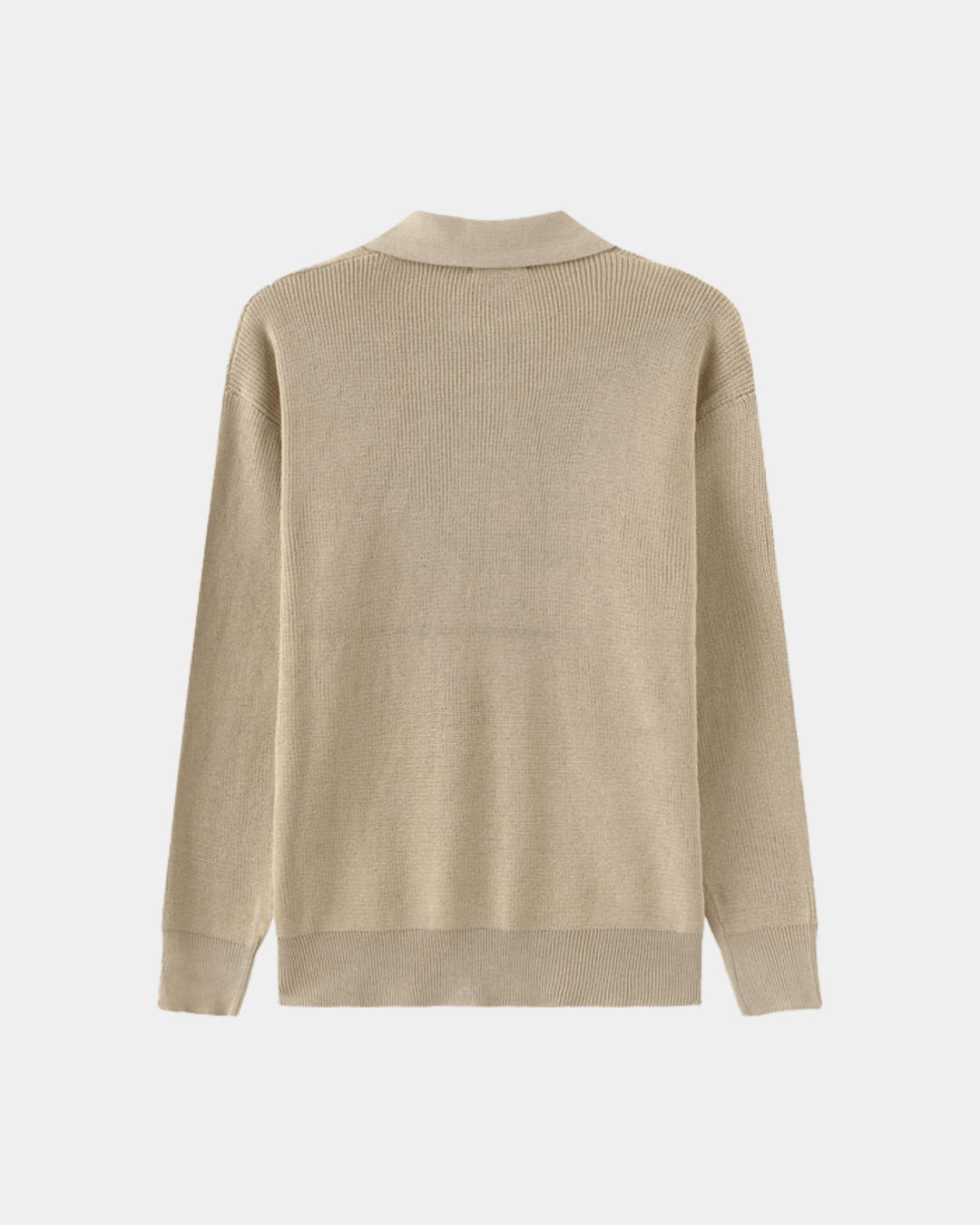 ZIP COLLAR KNIT POLO SWEATER