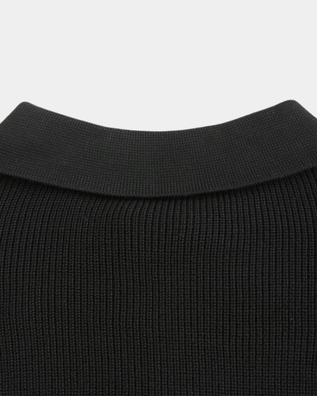 ZIP COLLAR KNIT POLO SWEATER