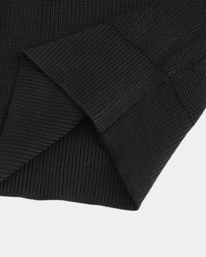 ZIP COLLAR KNIT POLO SWEATER
