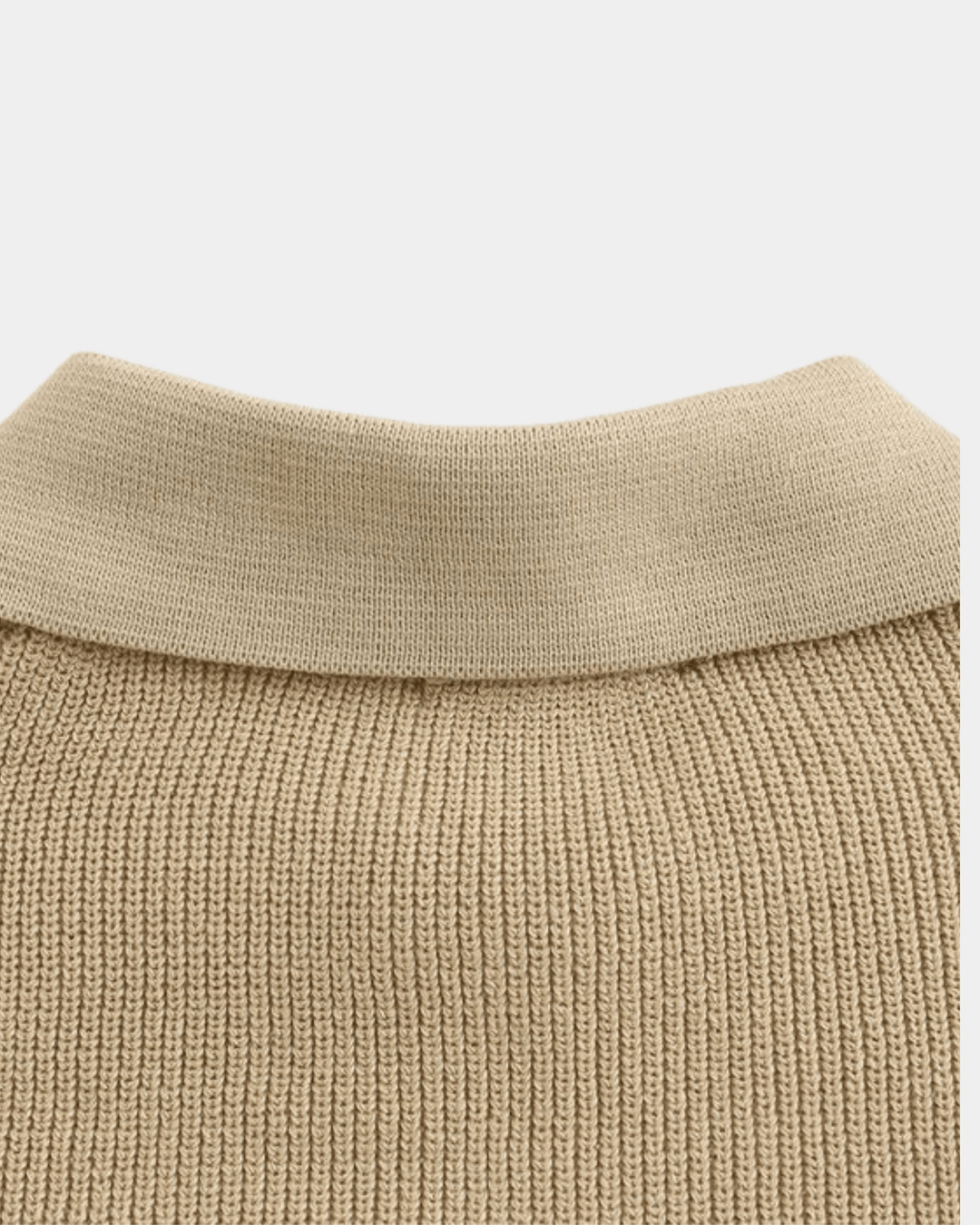 ZIP COLLAR KNIT POLO SWEATER