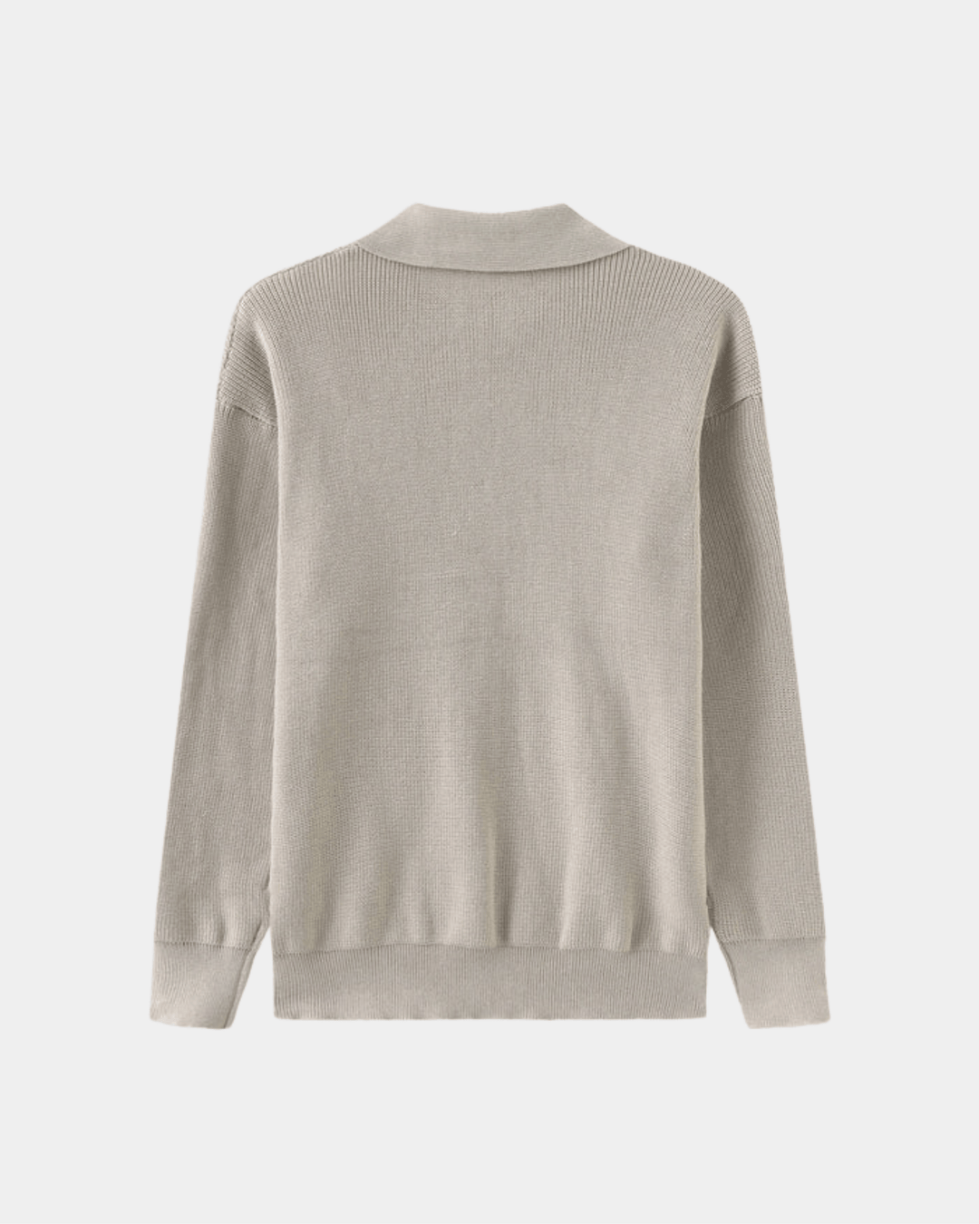 ZIP COLLAR KNIT POLO SWEATER