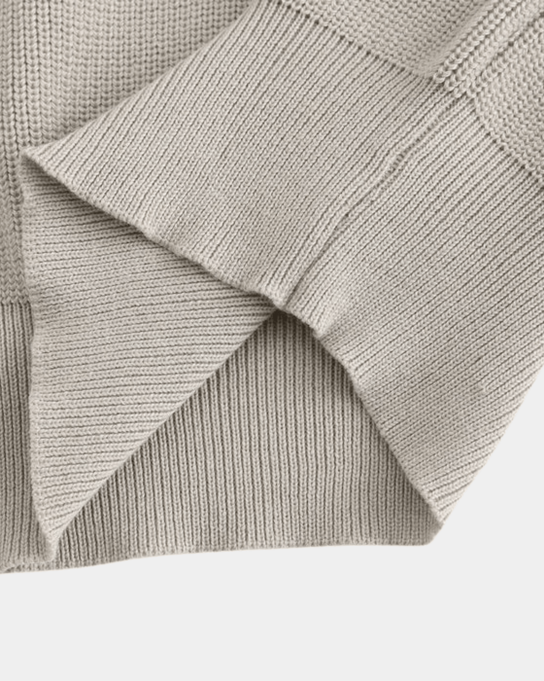 ZIP COLLAR KNIT POLO SWEATER