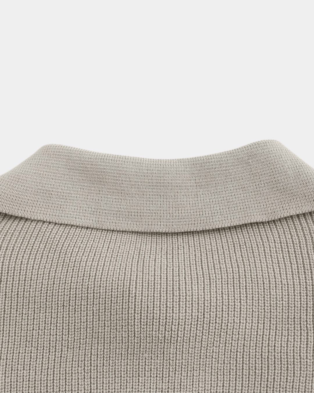 ZIP COLLAR KNIT POLO SWEATER