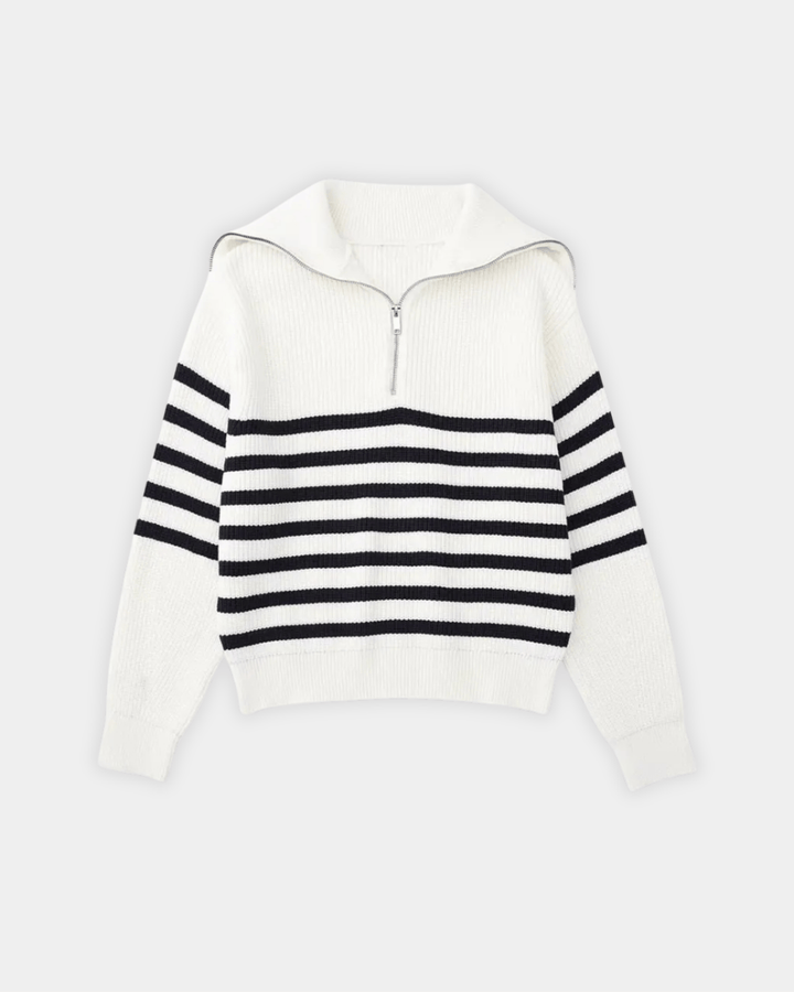 MARITIM GESTREIFTER PULLOVER MIT HALBEM REISSVERSCHLUSS