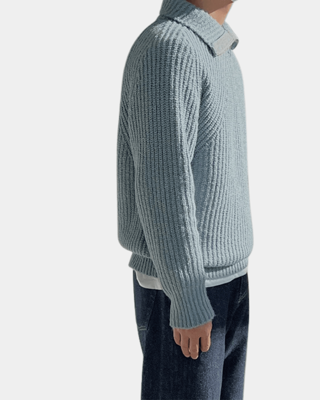 RELAXED HALF-ZIP COLLAR SWEATER