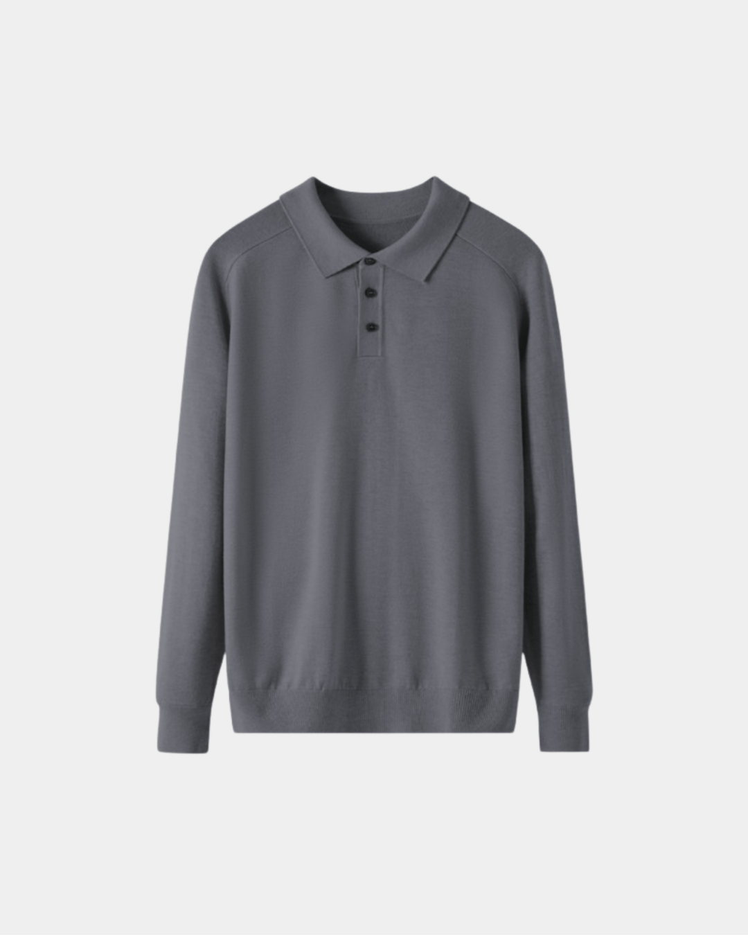 KNIT BUTTONED POLO SWEATER
