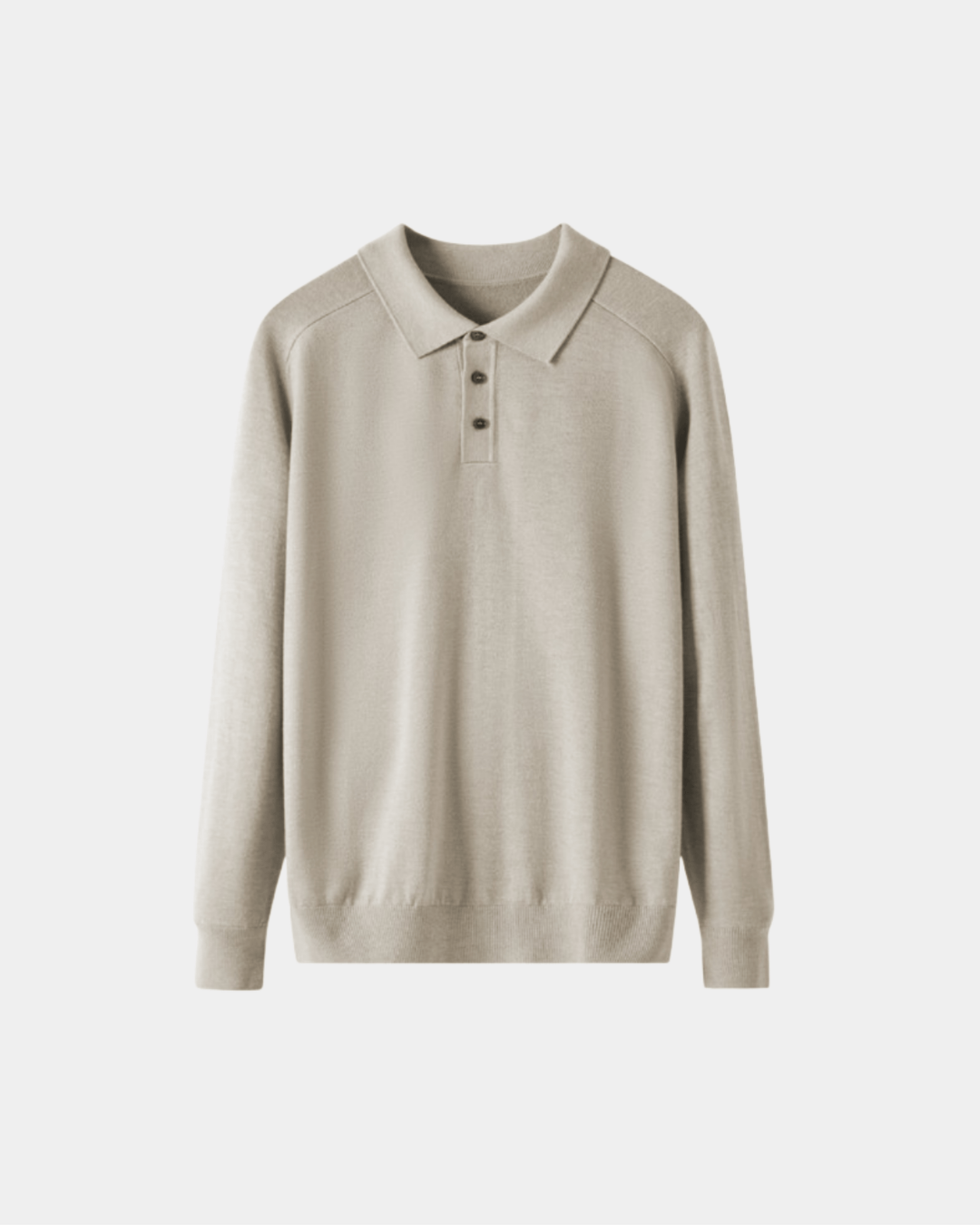 KNIT BUTTONED POLO SWEATER