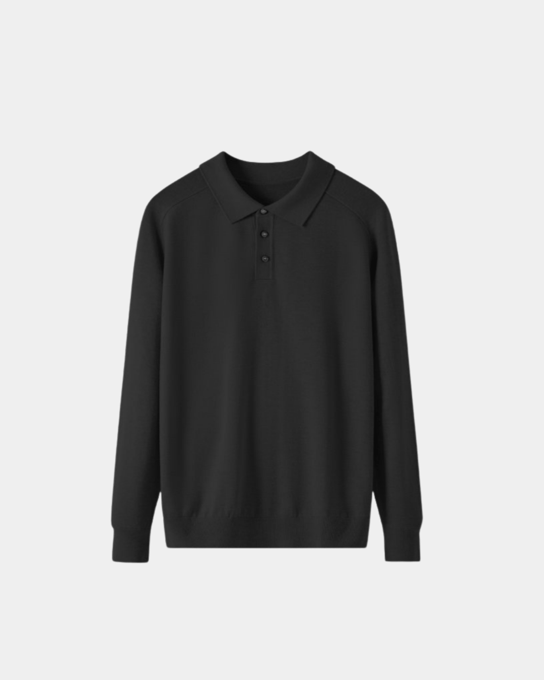 KNIT BUTTONED POLO SWEATER