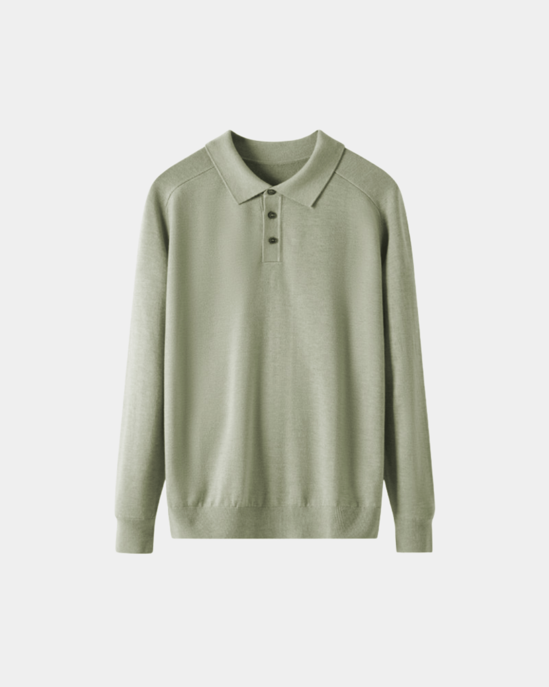 KNIT BUTTONED POLO SWEATER