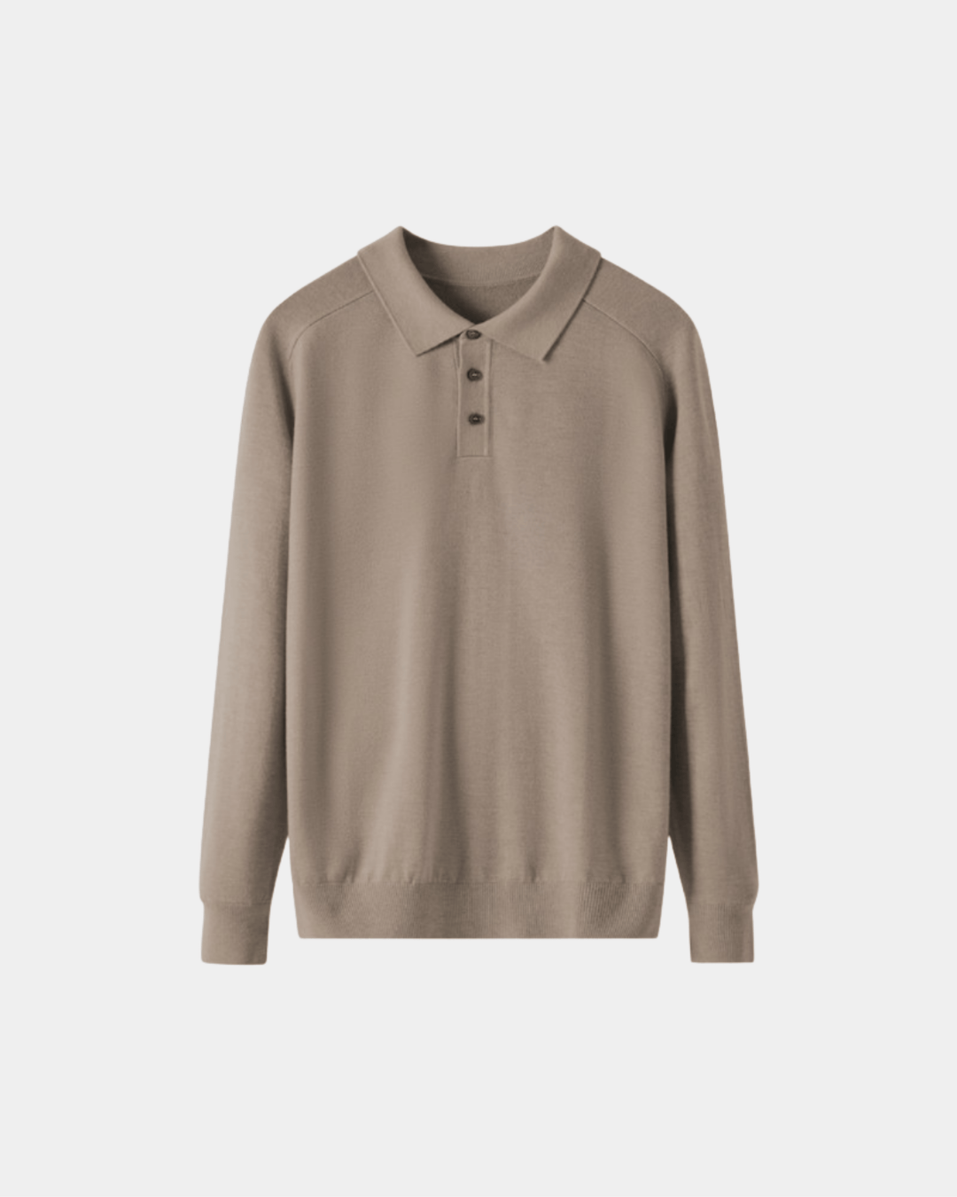 KNIT BUTTONED POLO SWEATER