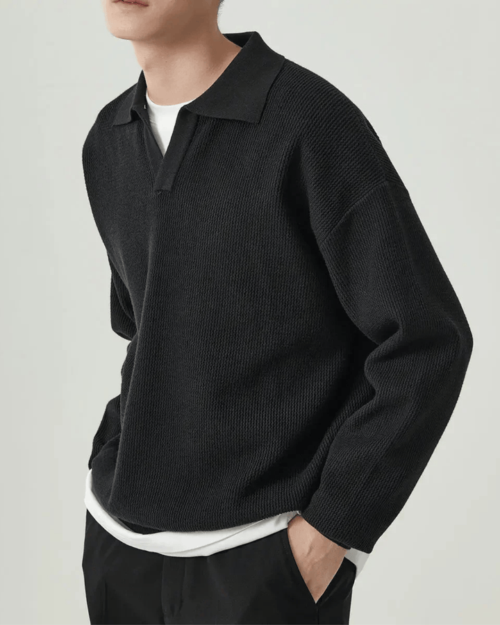 RELAXED KNIT COLLAR SWEATER