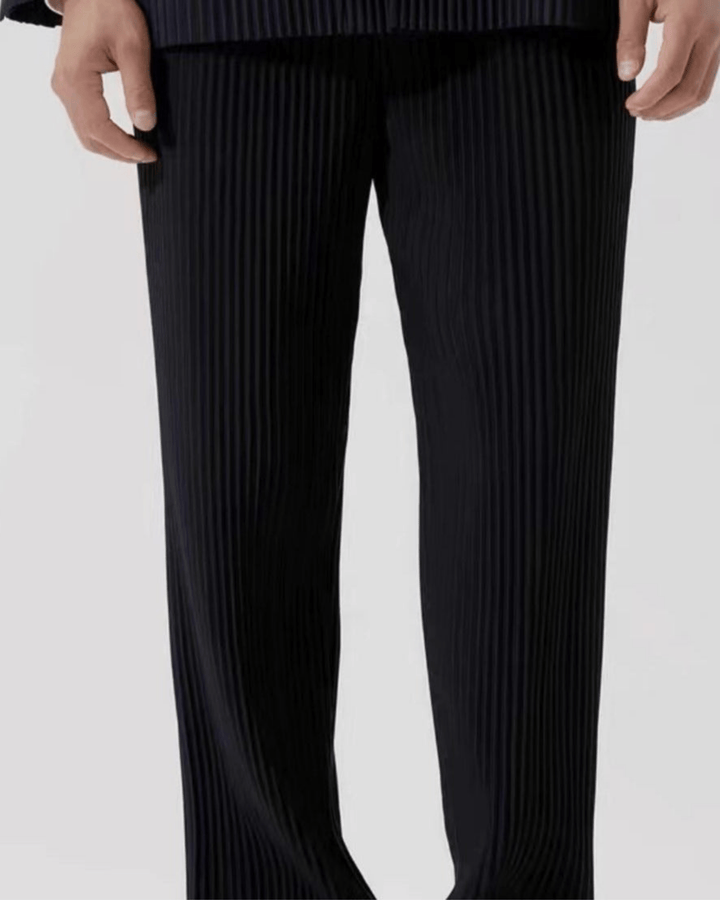RIBBED STRAIGHT-LEG LOUNGE TROUSERS