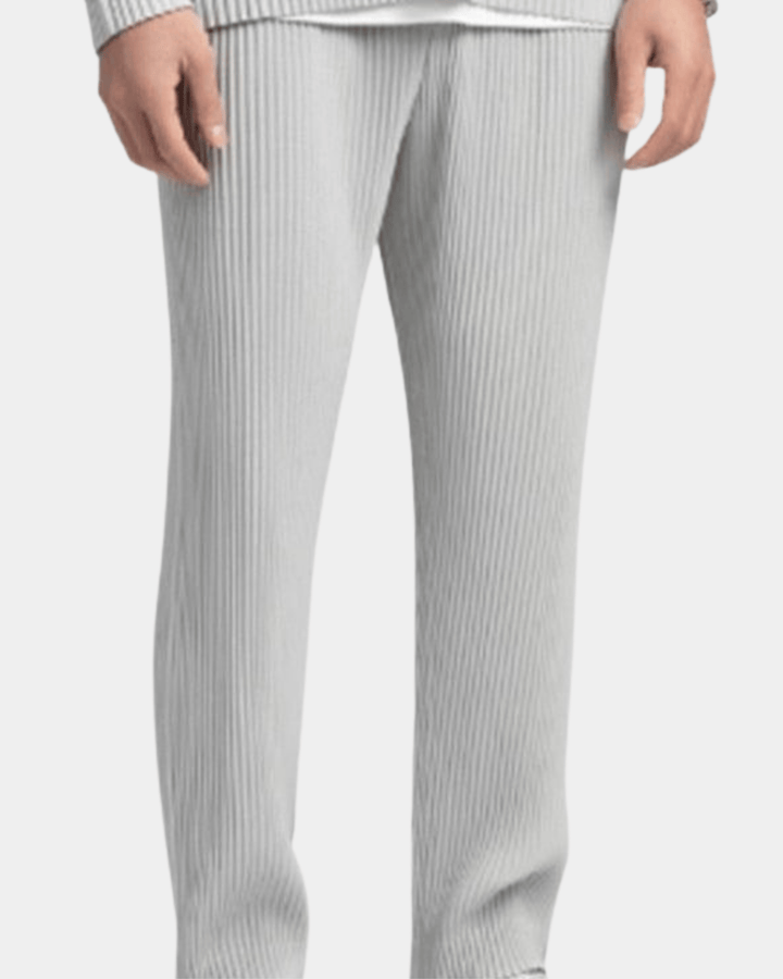 RIBBED STRAIGHT-LEG LOUNGE TROUSERS