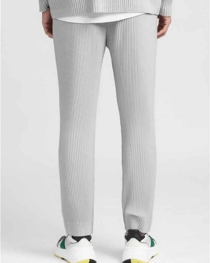 RIBBED STRAIGHT-LEG LOUNGE TROUSERS
