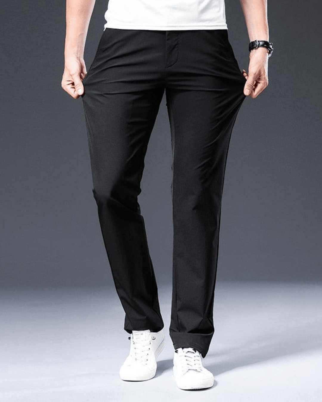 STRETCH SLIM-FIT CASUAL TROUSERS