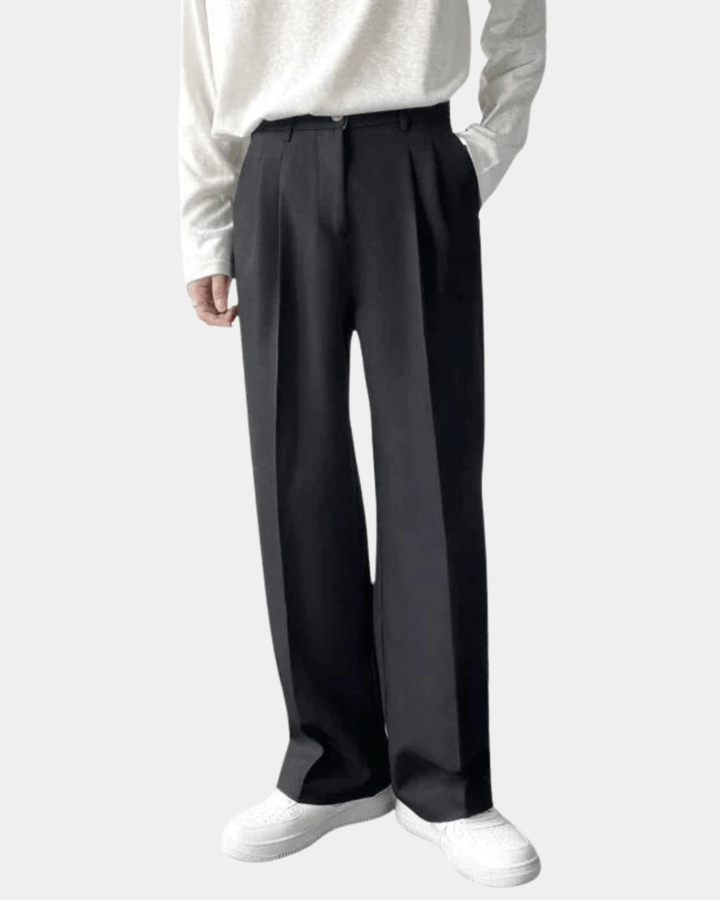 MINIMALIST STRAIGHT-LEG TAILORED TROUSERS
