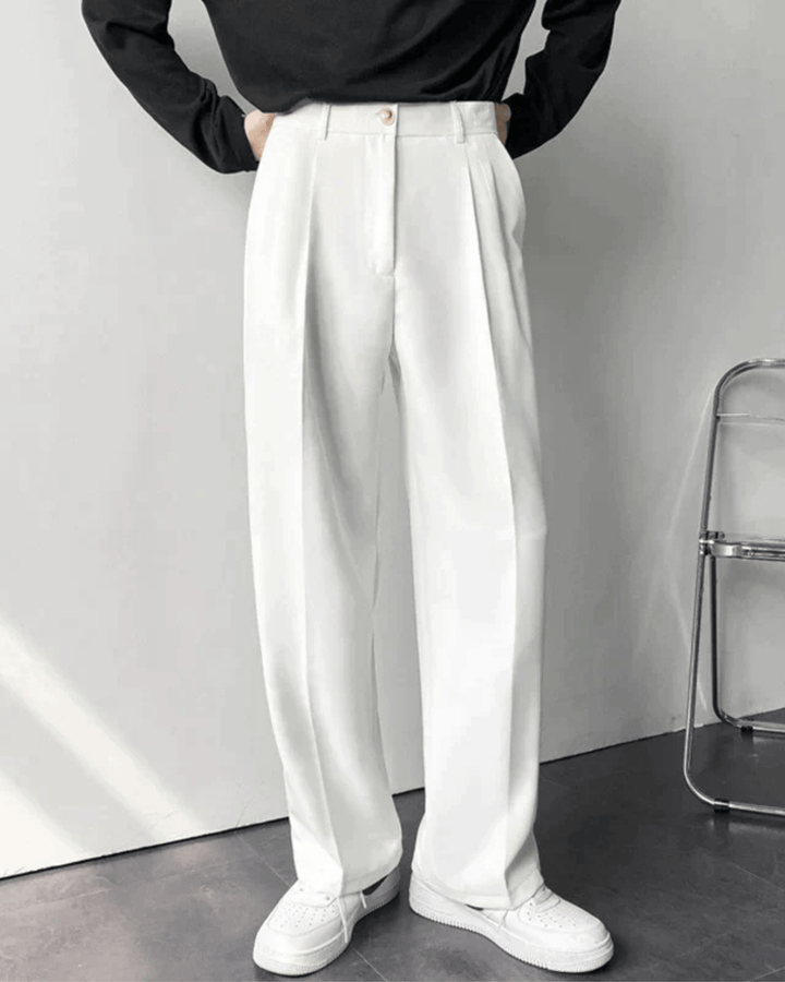 MINIMALIST STRAIGHT-LEG TAILORED TROUSERS
