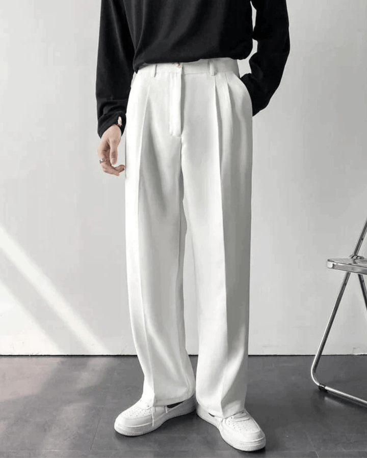 MINIMALIST STRAIGHT-LEG TAILORED TROUSERS