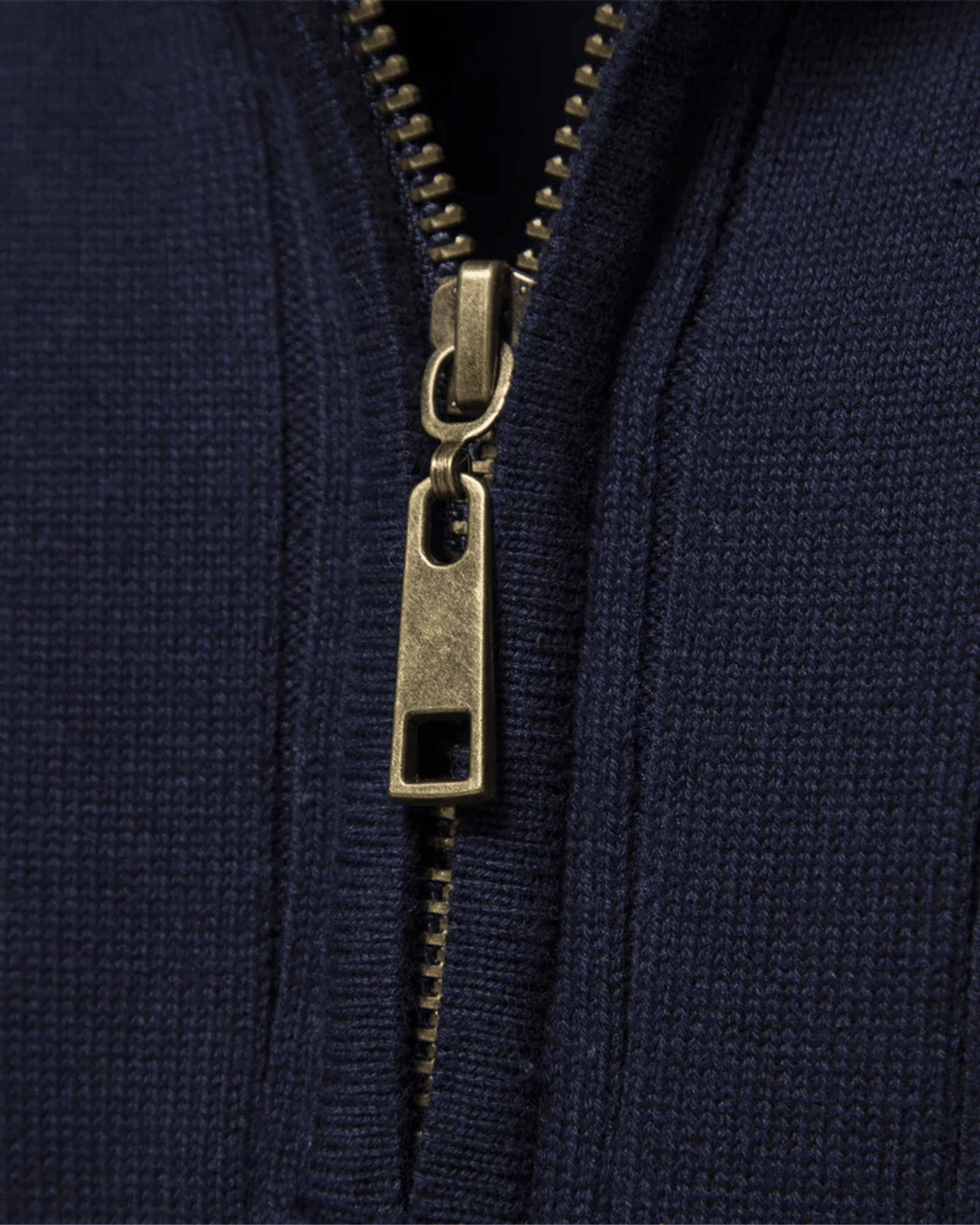 RIBBED HALF-ZIP KNIT SWEATER