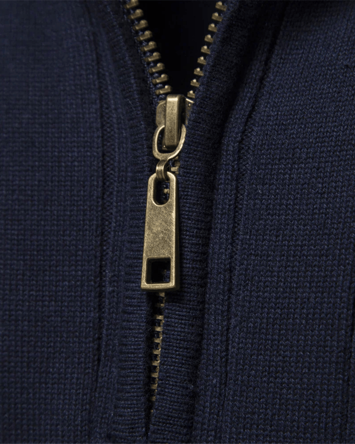 RIBBED HALF-ZIP KNIT SWEATER